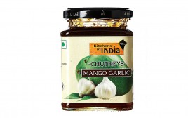 Kitchens Of India Mango Garlic Chutneys   Glass Jar  300 grams